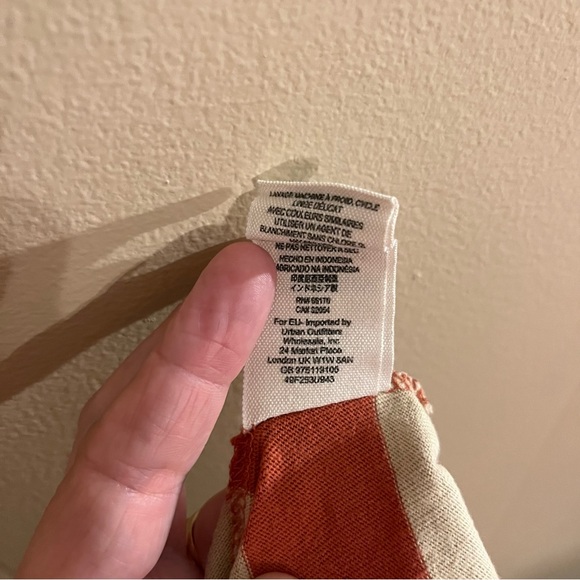 We The Free Free People Red and Tan Striped Turtleneck Peplum Blouse - Picture 6 of 7